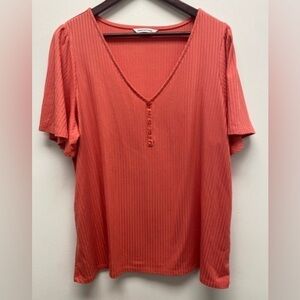 Penningtons Coral V-Neck Top
